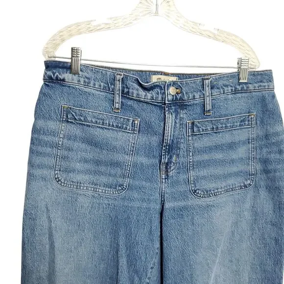 MADEWELL The Perfect Vintage Patch Pocket Wide Leg Jeans Sz 32P - Picture 5 of 12